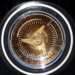 Lowrider Wire Wheels Chevrolet Impala Gold Dayton Low Rider Spoke Rims Printable Digital Download svg png jpg pdf
