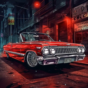 CHEVROLET　Impala63 coupe A3Poster A4 Photo Blueprint Chevrolet Impala SS 2 Door Hardtop Coupe