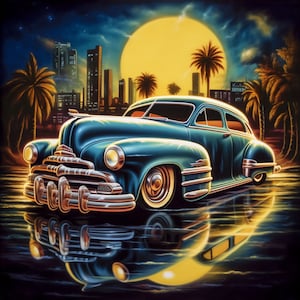 Chevrolet Fleetline Lowrider Chevy Bomb Car Dorm Room Man Cave Vintage Car Wall Art Poster Printable Digital Download svg png jpg pdf