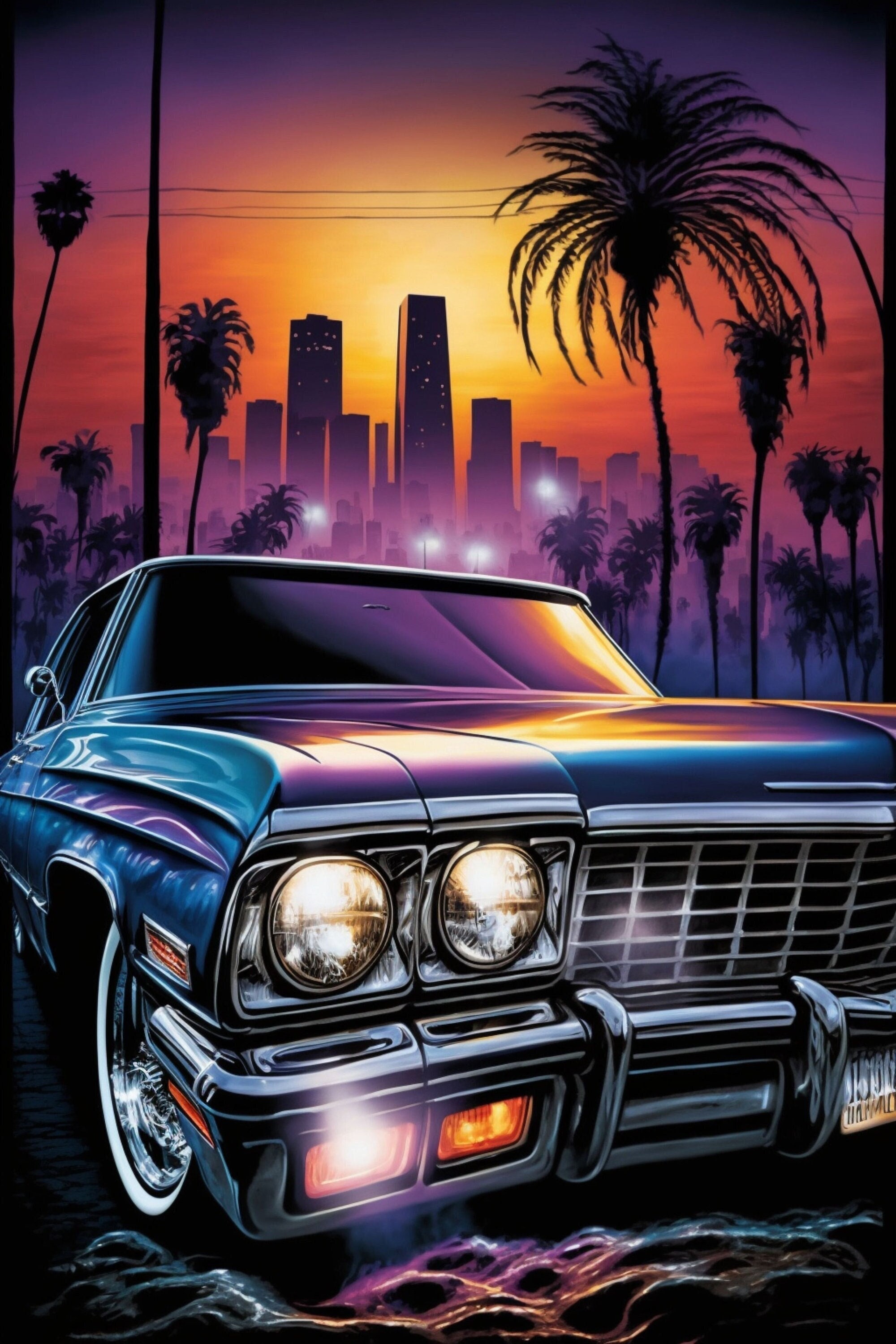 Lowrider Chevrolet Impala Chevy Low Rider Car Wall Art Poster Printable