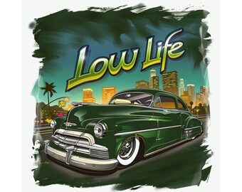 Chevrolet Fleetline Fleetmaster Deluxe Lowrider Low Life 1947 1948 1949 Chevy Low Rider Dorm Room Man Cave Poster Wall Art