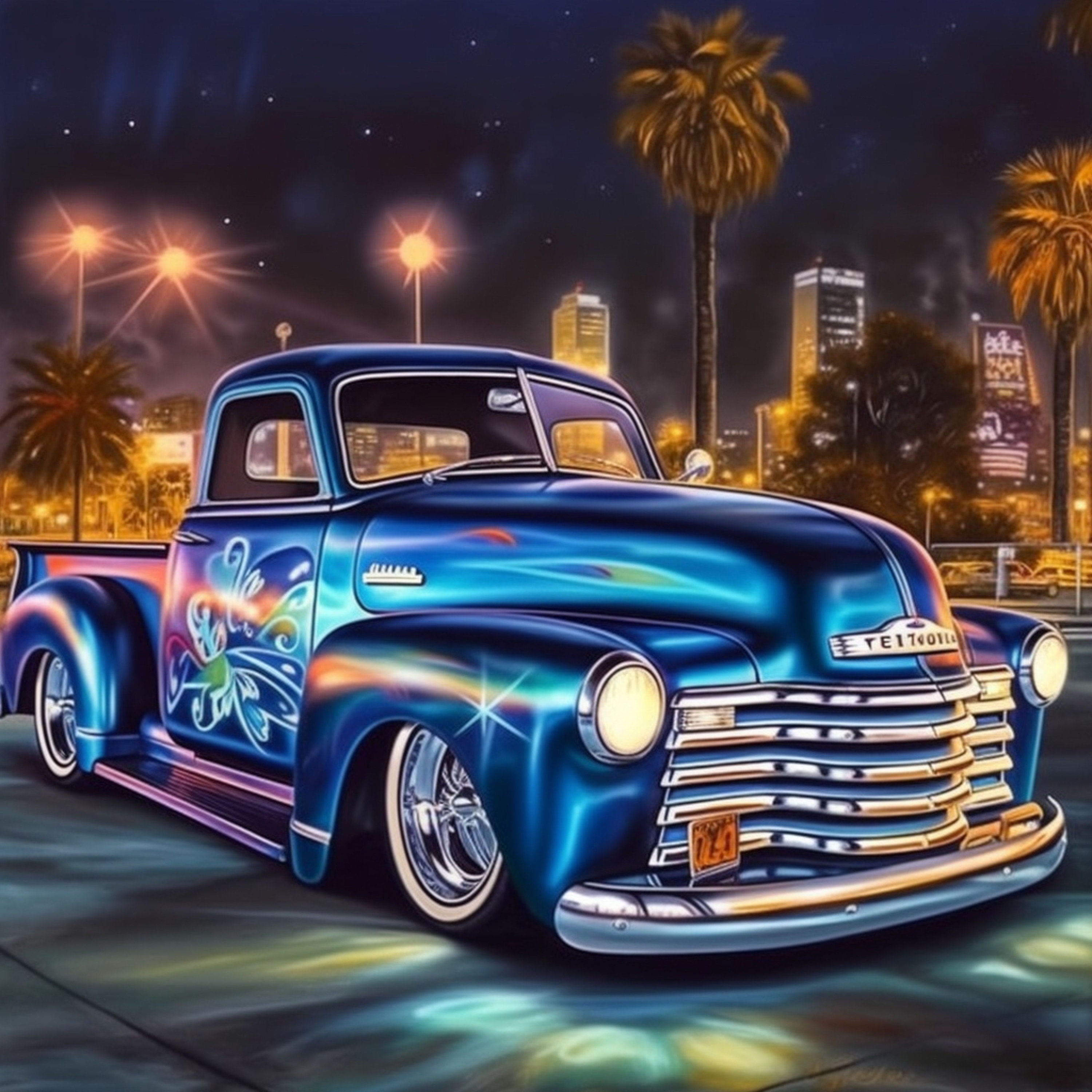 Chevrolet 3100 Lowrider Bomb Truck Chevy Low Rider Poster Wall Art