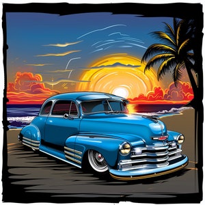 Chevrolet Fleetline Fleetmaster Deluxe Lowrider Chevy Bomb Low Rider Wall Poster Artwork Printable Digital Download svg png jpg pdf