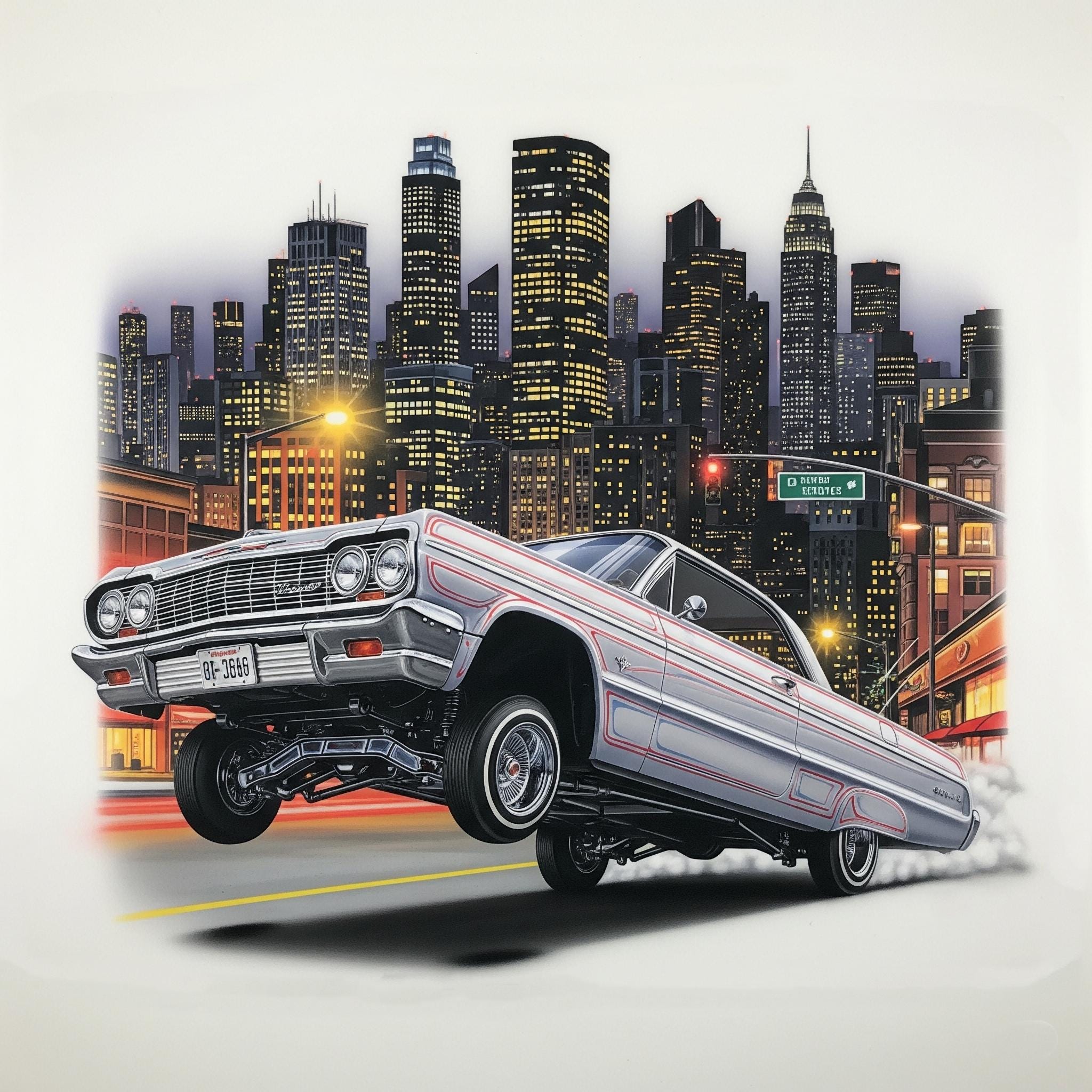 1964 Chevrolet Impala Lowrider Hopper Hopping Art Low Rider Chevy