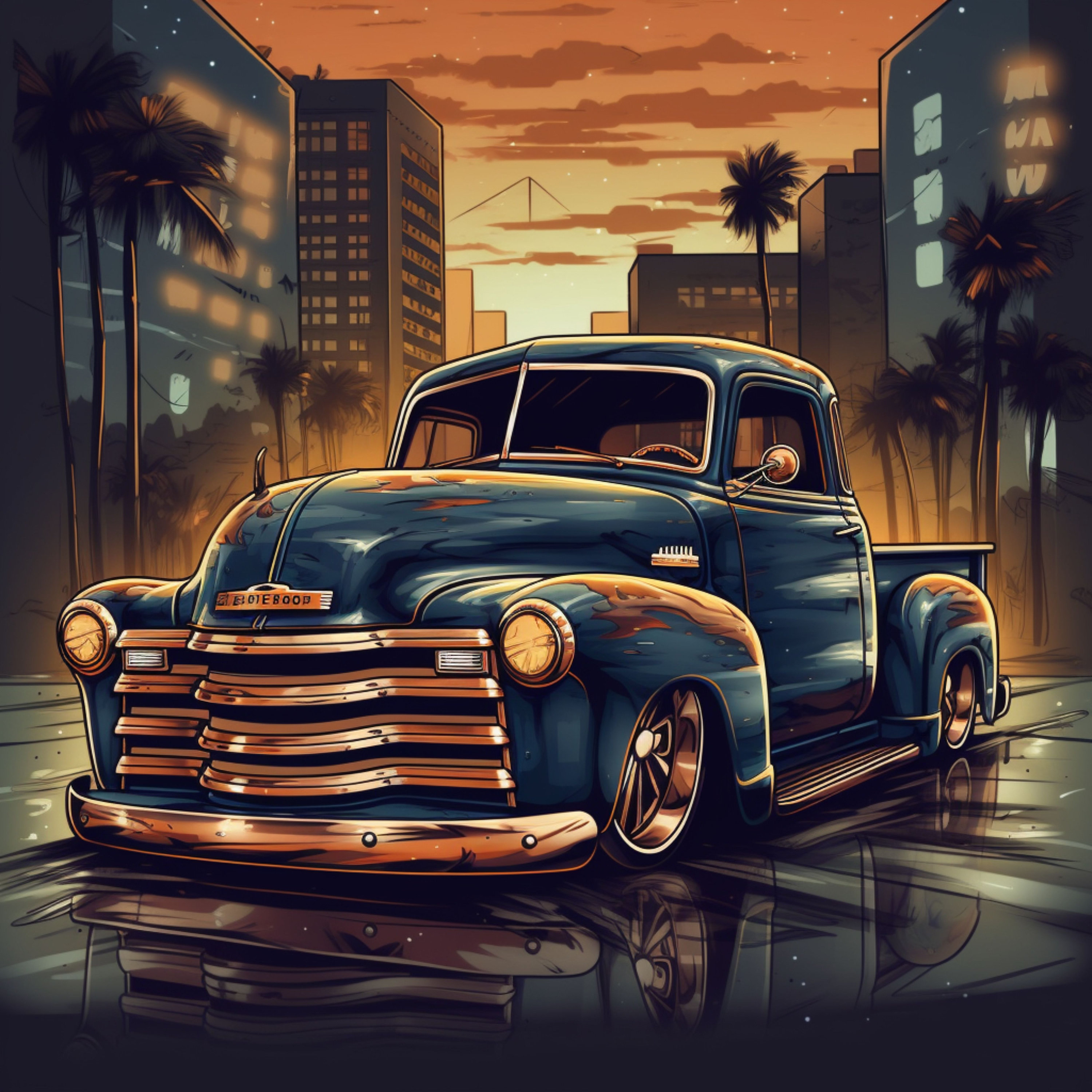 Set 7 units LA TROCA CHEVY C3100 BOMB LOWRIDER