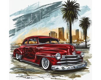 1947 1948 1949 Chevrolet Fleetline Fleetmaster Lowrider Chevy Low Rider Dorm Room Man Cave Poster Wall Art