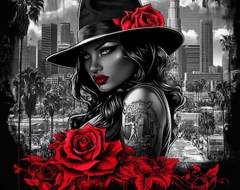 Lowrider Art Low Rider Chicana Girl Poster Latina Girls Chola Wall