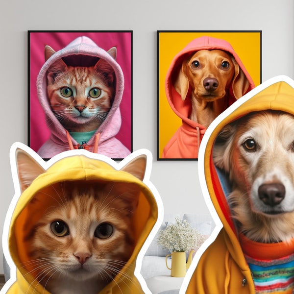 Custom Pet Portrait Personalize Pet Painting Digital Pet Portrait for Pet Memorial Gift Pet Gifts Dog Portrait Cat Portrait Pet Lover Gift