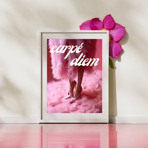 Carpe Diem 70s Art Print Retro Character, Trendy Retro Art, Reading Poster-Classroom Wall Decor-Digital Download-Wall Print-Booked and Busy