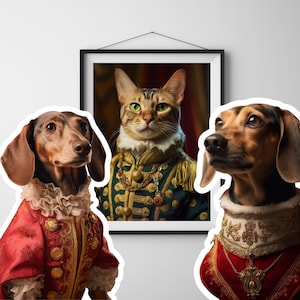 Custom Pet Portrait Custom Cat Portrait Custom Dog Portrait Royal Pet Digital Art Renaissance Pet Art Regal Royal Animal Personalize Gift