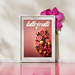 Tutti Frutti Aesthetic Girly Funky Wall Art, Aesthetic Maximalist Wall Art, Pink Preppy Wall Art Dorm Decor, Preppy Y2K Room Decor