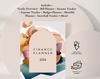 Abstract Elegance Financial Planner - 21 Page Printable Bundle - Budget, Savings, and More!