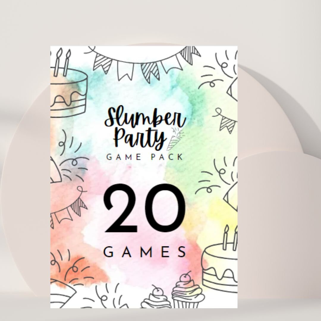 Slumber Party Games , Bundle Pack , Watercolor , Pastel Colors ...