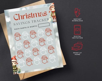 Festive Elf Christmas Savings Tracker - Printable Digital Template for Financial Goals - Printable Budget Planner
