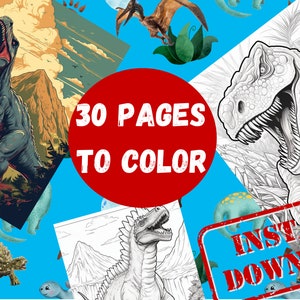 Dinosaur Coloring Pages - 30 Printable Dinosaur Coloring Pages for Kids, Printable Dinosaur Activity Sheets