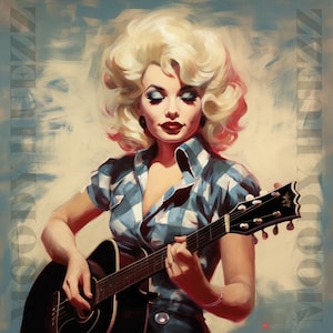 Dolly Parton Digital Wall Print, Dolly Parton Downloadable Print, Gift for Him, Gift for Her - INSTANT DOWNLOAD