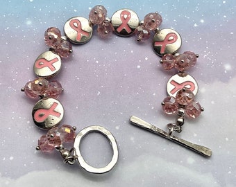 Braccialetti per la sensibilizzazione sul cancro al seno, a sostegno dei propri cari che combattono contro il cancro, raccolta fondi, regalo per lei, regalo per lui, adatti a tutti, impermeabili