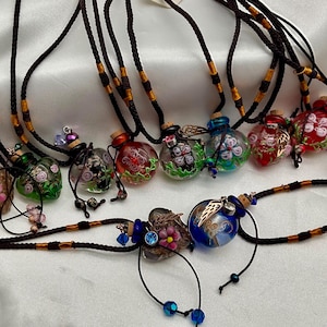 Glass Ash Urn Necklace: Cremation Memorial Jewelry, Birthstone Charm
