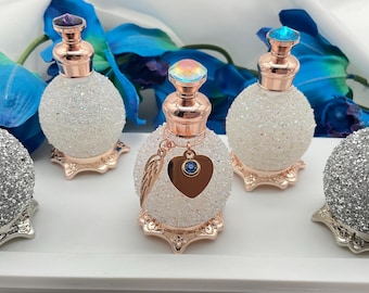 Birthstone Cremation Urn: Rose Gold / Silver Heart, Angel Wing, Personalized Memorial Ash Keepsake