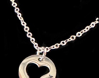 Heart Personalized / Monogrammed Jewelry Charm Necklace in Gold / Silver / Rose Gold - 925 Sterling Silver Chain