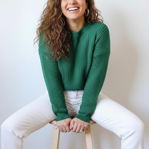 Acul Sweater Crochet Pattern, Sizes XS-4XL,  ENGLISH US Terms,