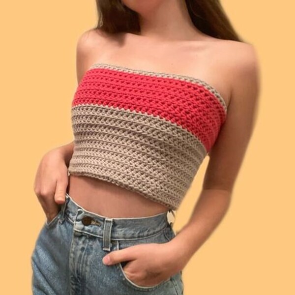 Crochet Summer Top Pattern PDF, Crop Tube Top Pattern