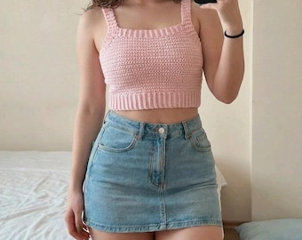 Valesy Top , Cropped Top Crochet Pattern, Tank Top Pattern,  Crop DIY Top, Women Crochet Top