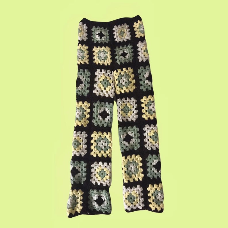 Pants With Square Pattern Crochet Granny Square Pants, Boho Pants, Granny Square Pants Pattern ...