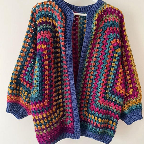 Hexagon Cargidan Crochet Pattern , Granny Stitch Daily Jacket Pattern, DIY pdf