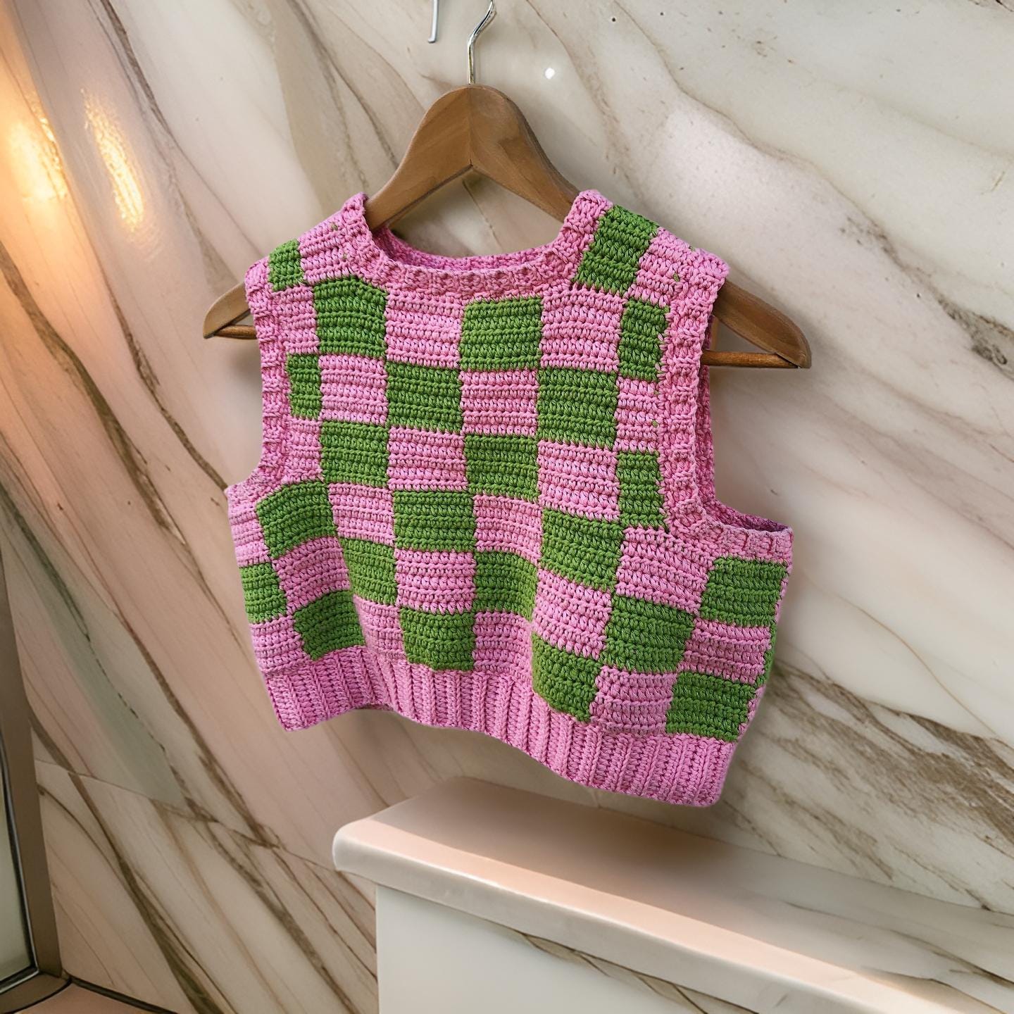 【KOOLOSET】Checker Pattern Knit Vest l_p0179668615.jpg
