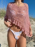 Beginner Crochet Poncho Pattern: Easy Bikini Cover Up, Laced Mesh Design (PDF US Terms)