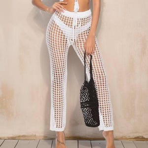 Mesh Pants Crochet  Pattern, Mesh Cover Up, Famous Crochet Bikini Cover Up, Written Crochet Pattern