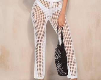 Mesh Pants Crochet  Pattern, Mesh Cover Up, Famous Crochet Bikini Cover Up, Written Crochet Pattern