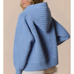 Hoodie Sweater Crochet Pattern, Sizes XS-4XL, Trendy Sweater Crochet Pattern, Crochet Jumper, ENGLISH US Terms,