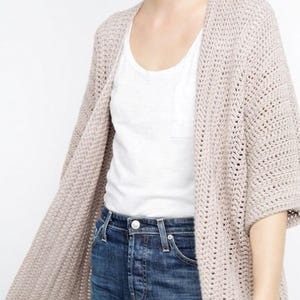 Cardigan Crochet Pattern, Half Sleeve Crochet Mesh Cardigan PDF, Crochet Pattern Cardigan Sweater, Half Sleeve Cardigan DIY