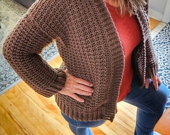 Modèle de cardigan au crochet avec poche, modèle de cardigan, cardigan au crochet avec poche DIY pdf