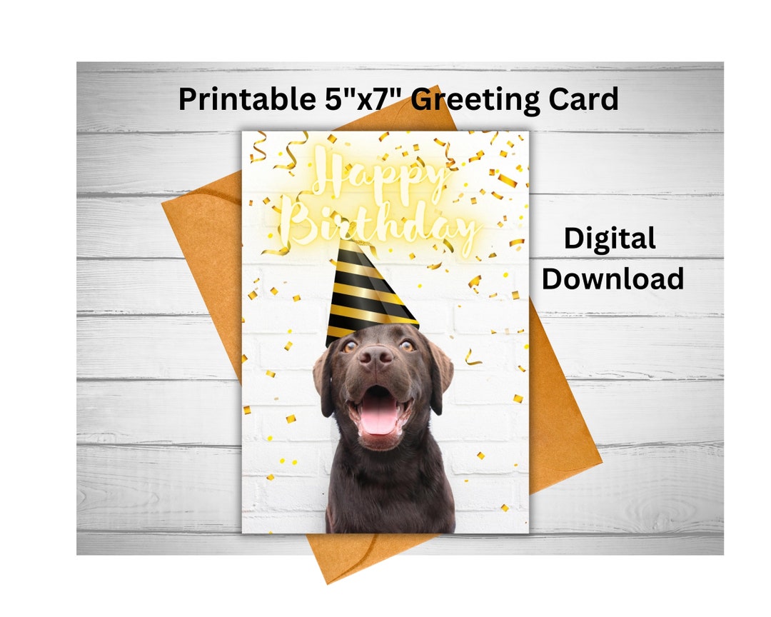 Printable Happy Birthday Dog Card - Etsy