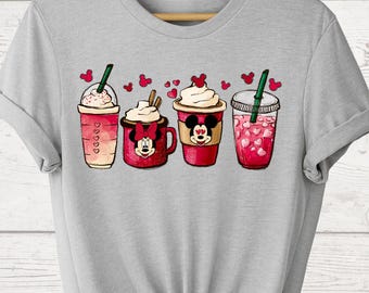 Camisetas de Disney Minnie tomando café, camisetas de Disney Snacks Coffee, camisetas de Disney Snacks, camisetas de Disney Coffee Lover, camisetas de Disney Coffee