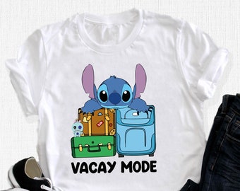 Stitch Vacay Mode T-Shirt, Vacay Mode Trip Shirt, Disney Traveler Apparel, Lilo And Stitch Tee, Vacay Mode Family Gifts, Hawai Summer Outfit