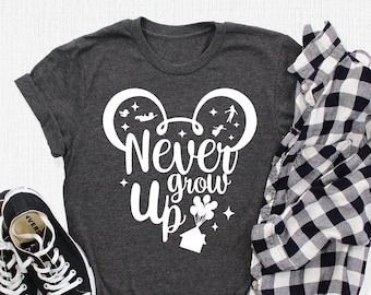 Never Grow Up Shirt, Mickey Head Tee, Disney Parks Shirt, Disney Trip Tee, Adult Disney Shirt, Disneyland Family Shirt, Disney Vacation Gift