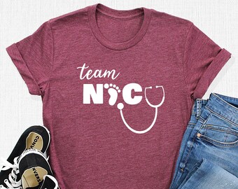 Team Nicu Shirt, Nurse Shirts, NICU Nurse T-Shirt, Preemie Nurse Tee, Registered Nurse Shirt, Nursing Student Gifts, Neonatal Baby Nurse Tee