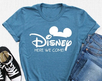 Disney Here We Come Shirt, Disney Vacation Shirts, Disney Trip Shirts, Funny Mickey Disney Gifts, Mickey Mouse Ear Tee, Disney Family Outfit