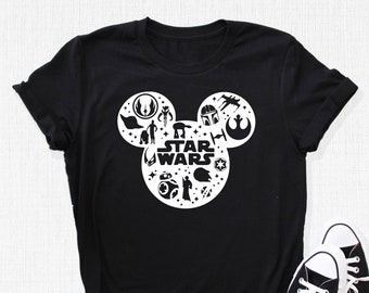 Star Wars T-Shirt, Star Wars Disney Tee, Galaxy's Edge Tee, Disney Man Outfit, Disneyworld Tee, Star Wars Mickey Head Shirt, Star Wars Gifts