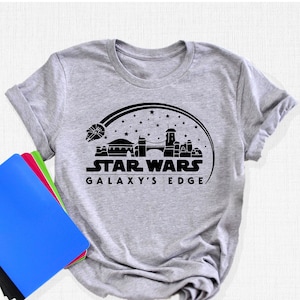 Star Wars Galaxy's Edge T-Shirts, Star Wars Disney Tees, Star Wars T-Shirt, Galaxy Edge Outfit, Baby Yoda Darth Vader Tee, Disneyworld Gifts image 1