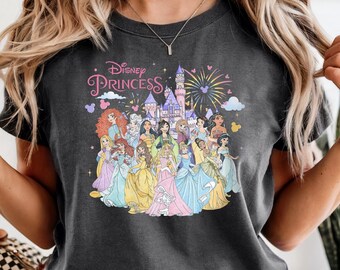 Comfort Colors® Retro Disney Princess T-Shirt, Magic Castle Princess Shirt, Disney Trip Shirt, Disney Girl Tee, Disneyworld Princess Tees