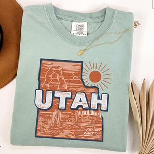 Comfort Colors® Utah State Shirt, Utah Desert Adventure Shirt, Utah National Park Top, Salt Lake City Shirt, Canyonlands Tee, Cute Trip Tee