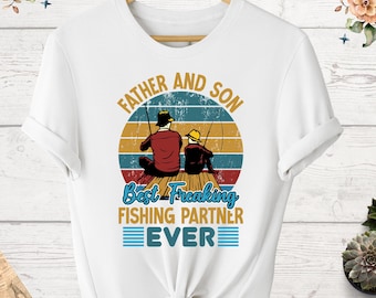 T-shirt « Père et Fils : Les Meilleurs Partenaires de Pêche au Monde », T-shirt Fête des Pères, T-shirt Amis Pêcheurs, Cadeau pour Papa, Cadeau Idéal pour Mari