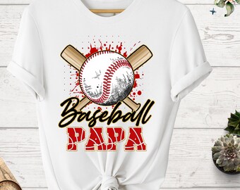 T-shirt Papa Baseball, Cadeau Fête des Pères, T-shirt Papa Aime le Baseball, T-shirt Papa Sportif, Cadeau pour Mari Fan de Baseball, T-shirt Famille, T-shirt Été