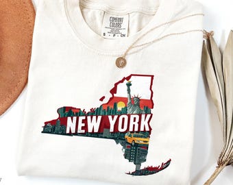 Comfort Colors® New York T-Shirt, New York State Love Shirt, New York City Skyline Shirt, Statue Of Liberty Shirt, City Travel Souvenir Top