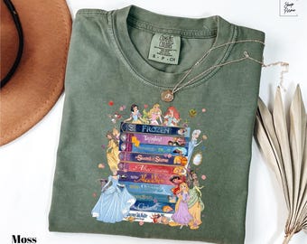 Comfort Colors® Disney Princess Book Reading Shirt, Disney Princess Characters Tee, Princess Book Club Tee, Disney Princess Bookish T-shirt